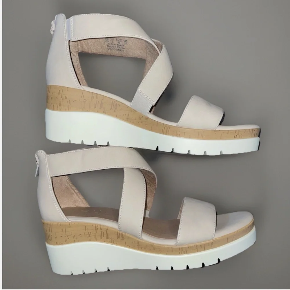 Soul Naturalizer Wedge Sandals 8.5 Wide Goodtimes Porcelain - Picture 8 of 15
